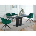 Deco in paris - table  manger rectangulaire  rallonge design noir sulia