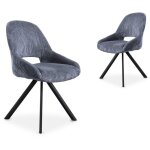 Deco in paris - lot de 2 chaises design en velours côtelé gris syra Deco in paris - lot de 2 chaises design en velours côtelé gris syra