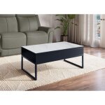 Deco in paris - table basse design avec plateau relevable en céramique blanche Deco in paris - table basse design avec plateau relevable en céramique blanche