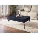 Deco in paris - table basse design avec plateau relevable en c�ramique noir