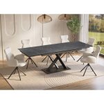 Deco in paris - table � manger extensible en c�ramique noire 6 - 10 personnes