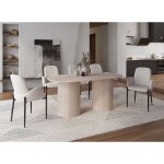 Deco in paris - table à manger ovale en marbre composite beige 6 personnes dhara Deco in paris - table à manger ovale en marbre composite beige 6 personnes dhara