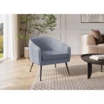 Deco in paris - fauteuil cabriolet en velours gris pieds noir trecy Deco in paris - fauteuil cabriolet en velours gris pieds noir trecy