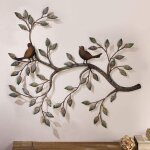 Autre d�co murale, sculpture murale suspendue en m�tal de 22, 8  x 18, 8 , d�coration murale d'oiseau, ...