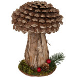 D�co de no�l champignon �corce paillet� h 18 cm - feeric christmas