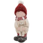 D�co de no�l figurine petit gar�on et ourson h 38 cm - feeric christmas