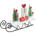 D�co de no�l luge en m�tal avec paquets cadeaux h 19. 5 cm - feeric christmas