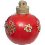D�co de no�l maxi boule rouge et dor� paillet� d 22. 5 cm - feeric christmas