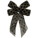 D�co de no�l noeud en velours noir et motif dor� - feeric christmas