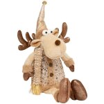 Dco de nol personnage assis beige et dor paillet h 52 cm - feeric christmas