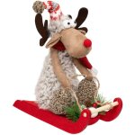 Dco de nol renne sur luge h 28 cm - feeric christmas
