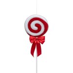 Déco de noël sucette sucre d'orge avec noeud satin h 52 cm - feeric christmas Déco de noël sucette sucre d'orge avec noeud satin h 52 cm - feeric christmas