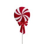 D�co de no�l sucette sucre d'orge avec noeud satin h 80 cm - feeric christmas