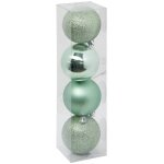 D�co de sapin lot de 4 boules de no�l d 8 cm - vert amande - feeric christmas