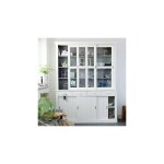 Decoclico factory - bibliothque 6 portes coulissantes 166x48x215 cm en pin blanc - molea