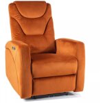 Deconation - fauteuil extensible en velours 'kronos' - velvet - orange - l 79 x h 107 cm - livraison ...