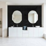 Decoon - lot de 4 dalles murales douche spc / pvc d�cor marbre noir satin� - 59, 2x118, 4cm - 2, 8m�