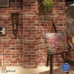 Decopine papier peint effet brique rouge et grise 0. 53 x 10m