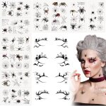 Dcorations d&39halloween: vous recevrez 4 paires de faux tatouages pour yeux et 10 feuilles de tatouages ...