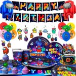 Decoration anniversaire among us ensemble vaisselle de f�te d�coration de f�te d'anniversaire assiette ...