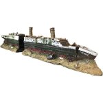 D�coration pour aquarium en forme d?�pave du titanic en r�sine respectueuse de l?environnement