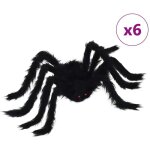 Décoration araignée halloween 6 pcs noir 75 cm vidaxl Décoration araignée halloween 6 pcs noir 75 cm vidaxl