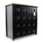 Decoration d ? autrefois - bahut grainetier 16 tiroirs - bois - mdf - noir - dcoration d'autrefois