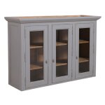 Haut de buffet vaisselier 3 portes vitrées - bois - gris - interior's Haut de buffet vaisselier 3 portes vitrées - bois - gris - interior's