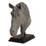Decoration d ? autrefois - t�te cheval sur socle - r�sine - gris - interior's