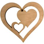 D�coration coeur bois d�coupage 10cm