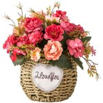 Dcoration d'intrieur, panier de fleurs, composition florale, fleurs artificielles, idal pour la fte ...