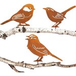 D�coration de jardin en forme d'oiseau rouill� pour arbre, patine rouille naturelle, d�coration de jardin, ...