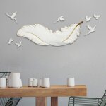 Dcoration murale 3d en plumes, suspension murale en plumes, sculpture murale, ailes, dcoration murale ...