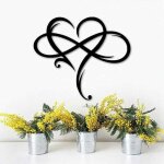 D�coration murale c?ur infini, art mural en m�tal, d�coration en fer forg�, cadeau, sculpture murale ...