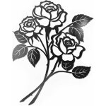 Dcoration murale mtal en forme de rose noir dcoration fer forg murale sculpture murale dcorative ...