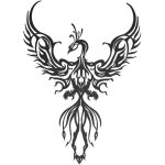 Dcoration murale de phoenix en mtal 2130cm en fer noir phoenix henging hanging art sculpture mural ...