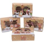 Une autre dcoration de nol, un ensemble de 12 botes en papier kraft avec fentres transparentes, 22 ...