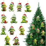 Dcorations nol pendentifs acryliques grinch 12 pices, sapin vacances fte ambiance lumineuse