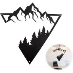 D�coration ornement sculpture m�tal d�cor - 3d noir mur suspendre art, montagnes et arbres, d�co murale ...