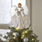Dcoration de sapin de nol dlicate, pendentif en forme d'ange blanc, statue d'ange pour dcoration ...