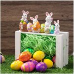 D�coration de table de joyeuses p�ques, figurine de lapin de p�ques et centre de table d'?uf de p�ques ...