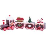 D�corations de train de no�l train de bonhomme en pain d'�pice de no�l 3 wagons mini train en bois pour ...