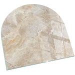 D�corative plaque carr�e de protection de sol en verre tremp� pour chemin�e ou po�le moderne motif pierre ...