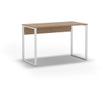 Decortie inna table de travail moderne en ch�ne avec pieds en m�tal blanc robustes bureau industriel ...