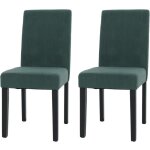 Décoshop26 - lot de 2 chaises de salle à manger dossier haut en tissu velours côtelé vert pieds en bois ... Décoshop26 - lot de 2 chaises de salle à manger dossier haut en tissu velours côtelé vert pieds en bois ...