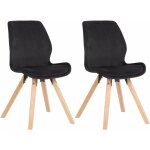 Dcoshop26 - lot de 2 chaises de salle  manger en velours noir style scandinave pieds bois cds101123 ...