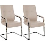 Décoshop26 - lot de 2 fauteuils de bureau chaises visiteur sans roulettes piétement luge en métal chromé ... Décoshop26 - lot de 2 fauteuils de bureau chaises visiteur sans roulettes piétement luge en métal chromé ...