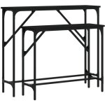 Décoshop26 - lot de 2 tables d'appoint console en bois d'ingénierie noir et métal dec032599 Décoshop26 - lot de 2 tables d'appoint console en bois d'ingénierie noir et métal dec032599