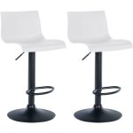 D�coshop26 - lot de 2 tabourets de bar design simple avec repose - pieds en plastique blanc pieds en ...