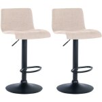 Décoshop26 - lot de 2 tabourets de bar design simple avec repose - pieds en tissu crème pieds en métal ... Décoshop26 - lot de 2 tabourets de bar design simple avec repose - pieds en tissu crème pieds en métal ...